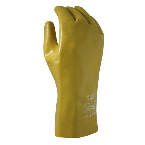 Best Glove 755-10 Super Flex Gloves, 12" Gauntlet, Large, Yellow (Pack of 72)