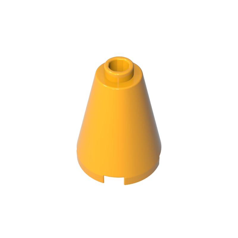 Gobricks 14918 Round Brick Cone 2x2x2 with Blocked Open Stud 50 Pieces GDS-746 Compatible with Lego Building Blocks Color:Bright Light Orange