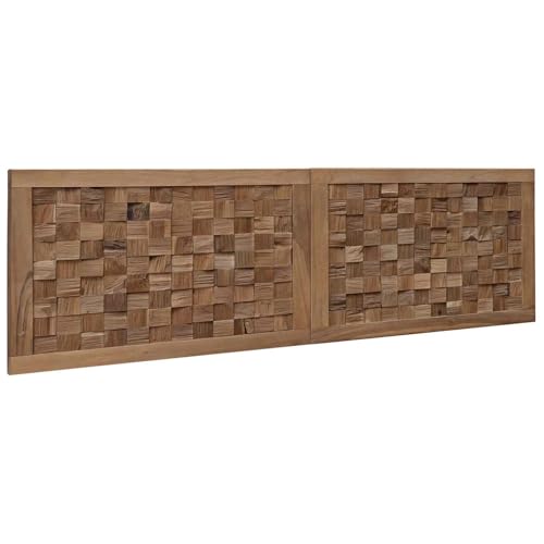 vidaXL Tête de lit Naturel Bois de Teck Massif, Tête de lit en Bois Rustique, Style Fermier,...