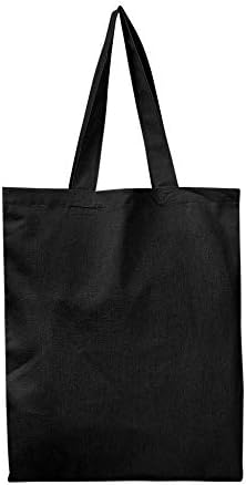 Set of 6 - Reusable 100% Cotton Canvas Tote Bags By BagzDepot | Convenient & Environmentally Friendly Grocery & Shopping Bags | Budget Friendly, Wholesale, Thick Bags