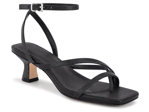 Juliet Holy Womens Strappy Sandals Kitten Heel Open Toe Slingback Ankle Strap Wedding Party Summer Womens Heeled Sandals Black