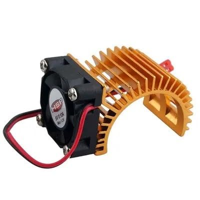 Brushless Motor Heatsink + Fan Cooling 550 540 Size RS540 Heat Sink Cover Electric Engine for RC Model Car Compatible with HSP 7014 (Color : Yellow)