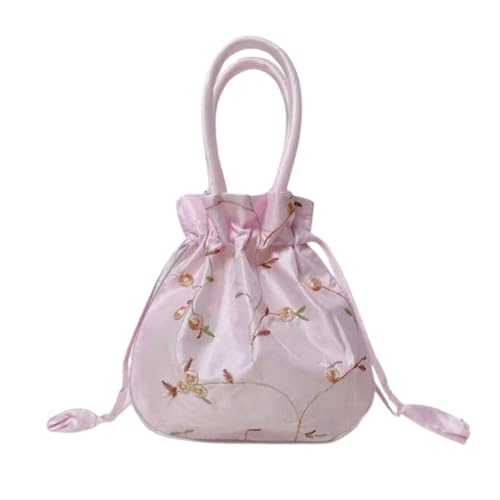 Bolso tote elegante de seda con tiras elásticas y diseño bordado para estilo diario miniatura 1