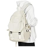 coowoz Lightweight School Bag Casual Daypack College Laptop Backpack for Men Women Water Resistant Travel Rucksack for Sports High School Middle Bookbag for girls（White）