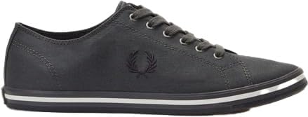 Fred Perry Mens Womens B7259 Kingston Twill Trainers Sneakers Plimsolls Gunmetal Grey - Size 5 UK 38 EU