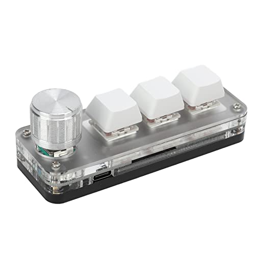 Mini Clavier personnalisé à 3 Touches, Mini Clavier de Jeu à Clavier Raccourci, Clavier de Jeu Blanc Mécanique, Programmable à une Main pour les Jeux de Bureau, le Contrôle Cover