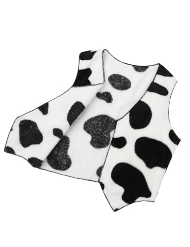 Unisex Kids Cowboys Cowgirls Soft Flannel Vest Cow Printed Waistcoat Tops for Fancy Dress3
