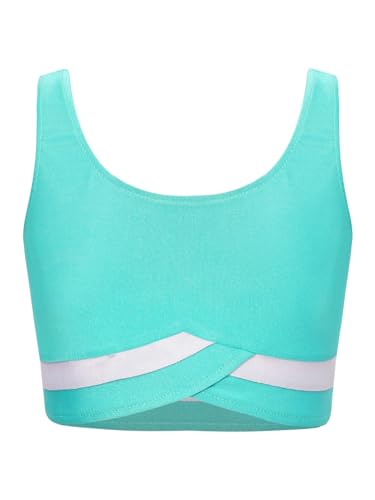 Mufeng Top Interior para Niñas Camiseta de Tirantes Sujetador Deportivo Infantil Chaleco Interior con Tirantes Finos Cruzados Azul F 7-8 años