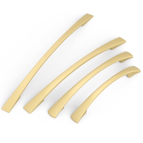 FURNIWARE 10 Pieces 160mm Hole Spacing Pulls Furniture Pulls Cabinet Pulls Kitchen Pulls Handles Furniture Drawer Pulls Brushed Brass - Image 3
