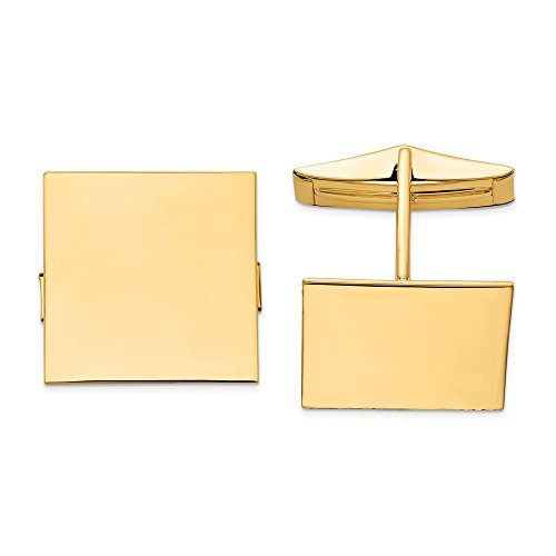 Mancuernillas cuadradas para hombre en oro amarillo 14k