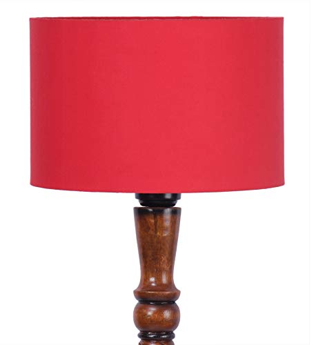 Image of Devansh Red Cotton Wooden Floor lamp