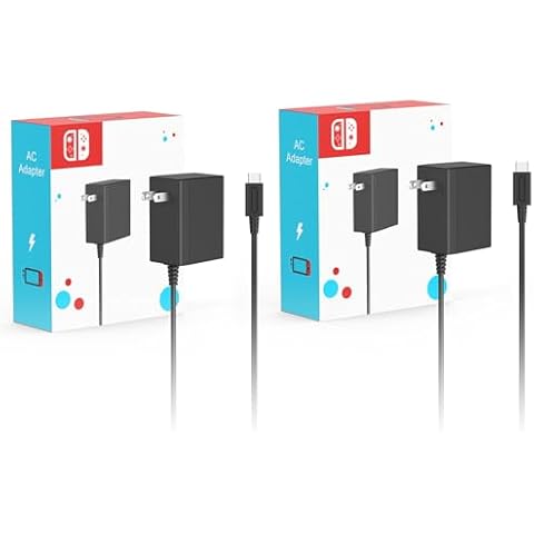 Charger for Nintendo Switch, MARSDOCK 45W AC Adapter Power Supply for Switch with 5FT and 10FT USB C Cord Compatible with Switch OLED/Switch Lite/Steam Deck Dock, Support TV Mode Cover