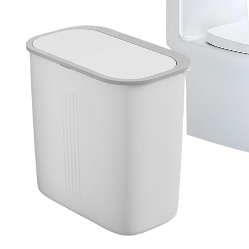 Poubelle étroite de salle de bain au design épuré avec pédale robuste
