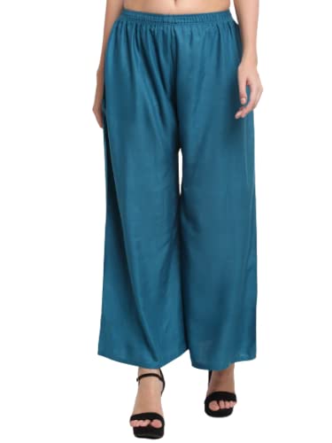 H&N Women's Casual Rayon Solid Palazzo