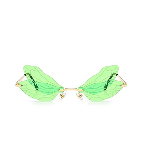 Image of ENTHYI Dragonfly Wing Shape Sunglasses for Women /Men Frameless Irregular Glasses Shades Party Sun Glasses