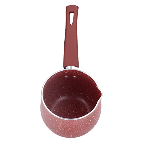 Non Stick Milk Pan Mini Small Milk Pot Single Handle European Coffee Pot Seasoning Heating Pot Potted Plant Pan Pan for Aluminum Alloy Pot Plant Planting Pot Pot Butter (Red)