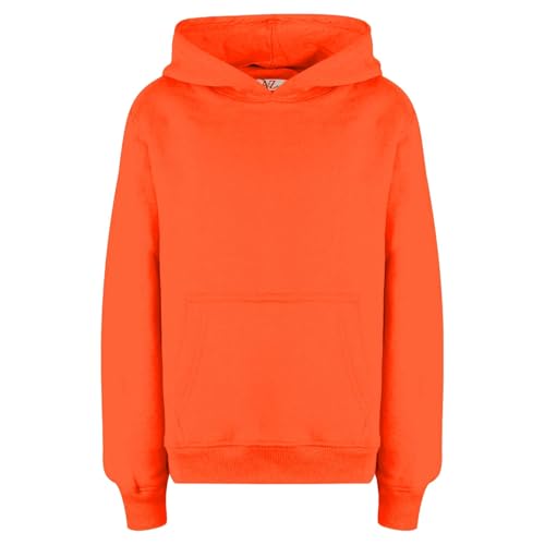Sweat tie dye orange néon pull à capuche enfant chaud et visible