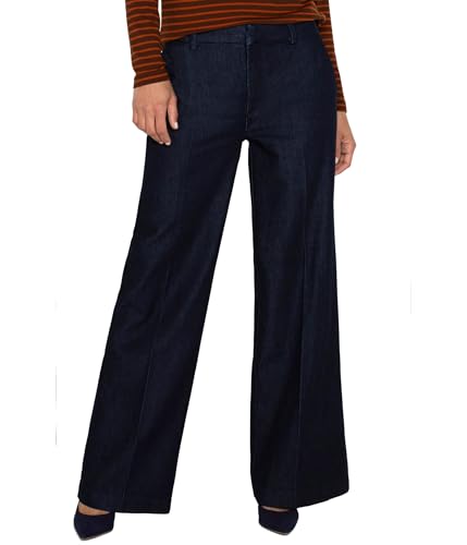 Liverpool Women's Kelsey Wide Leg Trouser Mid Rise Polished Denim