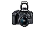 Canon EOS 2000D - Cámara réflex de 24.1 MP (CMOS, ...: Sensor CMOS de 24.1 megapíxeles Visor óptico con enfoque automático de 9 puntos Modo Escena inteligente automática Conexión WiFi/ NFC Filtros creativos durante la reproducción de imágenes
