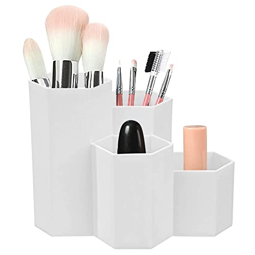 Porte-Stylo Hexagonal en Plastique Papeterie Porte-Stylo Hexagonale Porte Stylo en Plastique Multifonction Range Stylo Bureau Design, pour Pinceaux de Maquillage, Stylos, Papeterie Cover