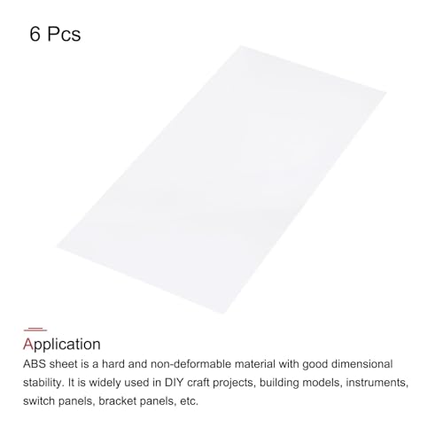 Image of MECCANIXITY ABS Plastic Sheet 24 Inch x 12 Inch x 0.06 Inch ABS Styrene Sheets for Building Model DIY Crafts Panel White 6 Pcs