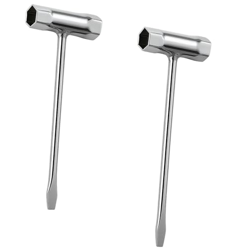 kaiyaya 2 Stück Zündkerzenschlüssel 13mm x 19mm kettensägenschlüssel + Schlitzschraubendreher, T Schraubenschlüssel für Motorsägen, Kettensäge Zubehör, Kombischlüssel Für Die Meisten Kettensägentypen