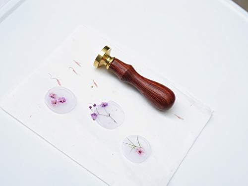 UNIQOOO 1 Inch Round Blank Wax Seal Stamp for Wedding Invitations, Solid Brass Head Without Engraving - Perfect for Party Invitations, Envelopes, Snail Mails, Christmas, DIY Projects