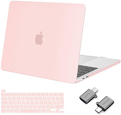 MOSISO Compatible with MacBook Pro 13 inch Case M2 2023 2022 2021-2016 M1 A2338 A2251 A2289 A2159 A1989 A1708 A1706, Plastic Hard Shell Case &Keyboard Cover Skin&Type C Adapter 2 Pack, Crystal Clear