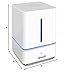 LEVOIT Humidifier, 4L Cool Mist Ultrasonic Humidifiers for Bedroom with Whisper-Quiet Operation, Filterless Vaporizer for Home, Room, Babies, Waterless Auto Shut-off