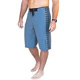 Maui Rippers Very Long 4 Way Stretch Boardshorts 24 Inch Outseam (Blue Tribal, 32)