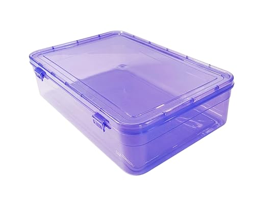 Image of Feliz Purple Coloured Plastic Large Storage Box Size 11.5x7.5x2.75 inches and Size 8.5x5.5x2.25 inches (1+1) Set of 2