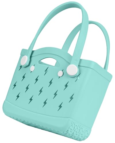 Rubber Beach Tote Bag Small, Waterproof Modern Design Double Handle Travel Pool Swim EVA Bag4