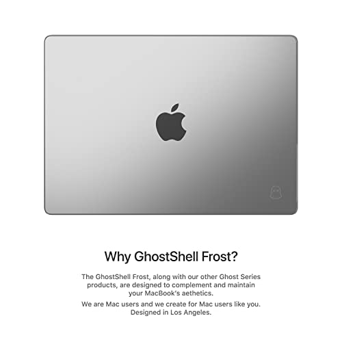 UPPERCASE GhostShell™ Frost Premium Hardshell Case with Scratch-Resistant Textured Matte Finish, for 2021 2022 2023 MacBook Pro 14\" Apple Silicon M1 M2 Pro/Max, A2442 A2779, Clear (No Rubber Coating)