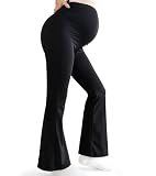 Bestele Legging de Maternité pour Femme,Pantalon de Yoga Extensible évasé, Pantalon de Grossesse pour Travail/Loisirs/Sport/Décontracté