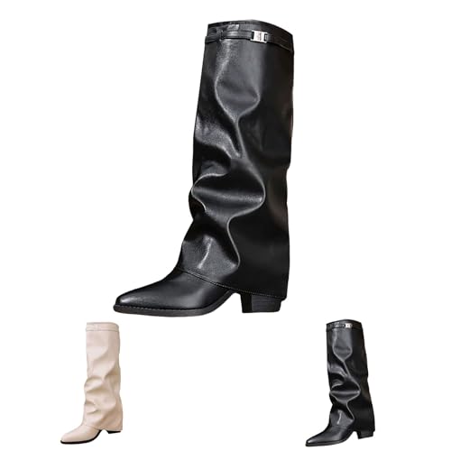 Bottes hautes femme pointues en faux daim confortables et souples