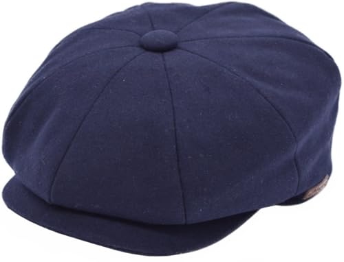 Casquette baker boy bleu marine 60 en laine Major Wear de style vintage chic