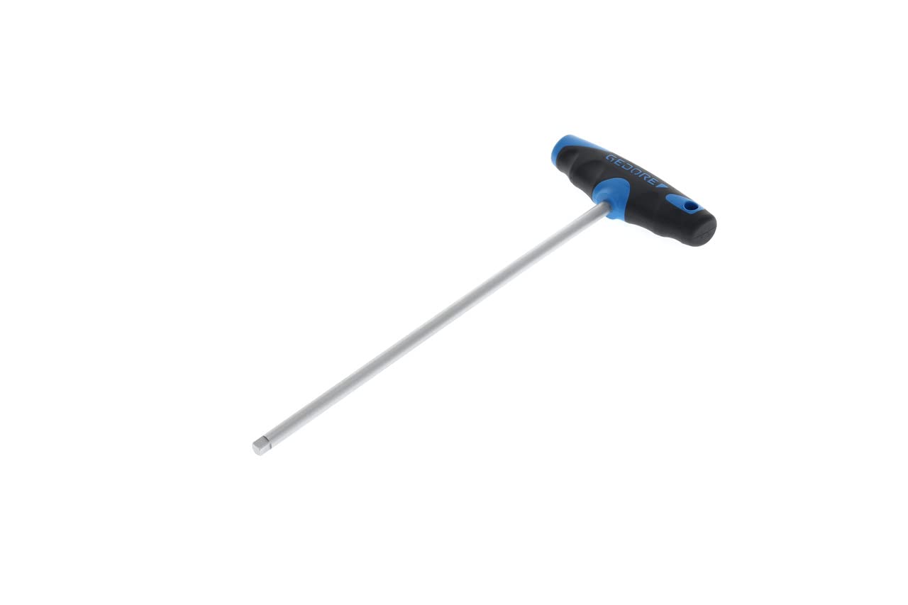 Gedore Silver/Blue/Black Square Driving Handle With T-Handle, 1/4" 6.3 Mm Drive, For Deep-Seated Screws, Ball Lock, 2098 T