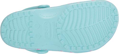 Image of Crocs Men's and Women's Classic Graphic Clog, ice blue /pink, 10 Women / 8 Men