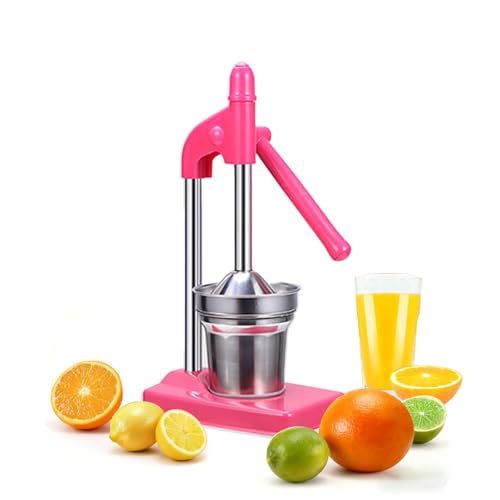Presse-Agrumes Manuelle en Acier Inoxydable, Pour Fruits et Agrumes, 4 Coloris, Base Stable, Silencieuse et Compacte, Idéale pour Maison, Camping, Sport et...