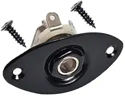 Jack Plate Placa Oval de Metal P10 para Guitarra e Baixo, 3 Cores Disponíveis, Velvet (Preto)