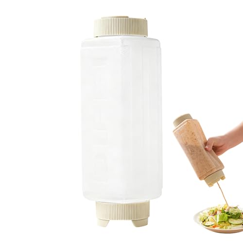 Botella de prensado – Dispensador de rociadores de 680,4 g | Envase recargable de PP – Botella de condimento impermeable con válvula grande, esta herramienta reutilizable de 720 ml garantiza un
