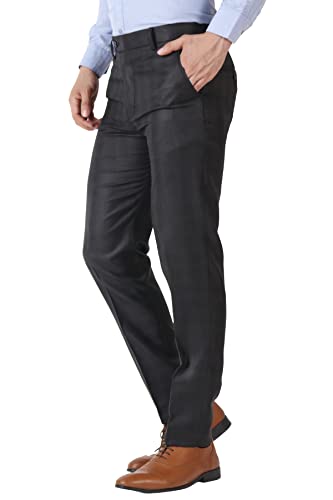 Image of MALENO Men's Polycotton Slim Fit Checkered Trouser |Trousers for Office, Party | Men Formal Pant