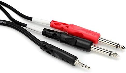 Hosa CMP153 Y Cable 1/8 Inch TRS to Dual 1/4 Inch TS Cable-3 Foot,Black