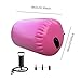 Aymzbd Inflatable Gymnastics Mat, Inflatable Tumbling Mat Lightweight Air Roller Gymnastics Barrel for Cheerleading Outdoor Home Use, Pink