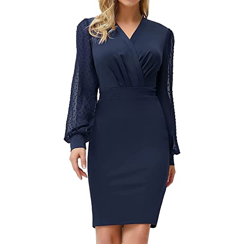 Robe longue moulante en mousseline enveloppée et col en V
