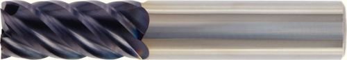Image of WIDIA Hanita TC4C4513005 4C45 HP Finishing End Mill, 0.5 inch Cutting Dia, Carbide, TiCN Coating, RH Cut, 0.5 inch Shank Dia, 5-Flute