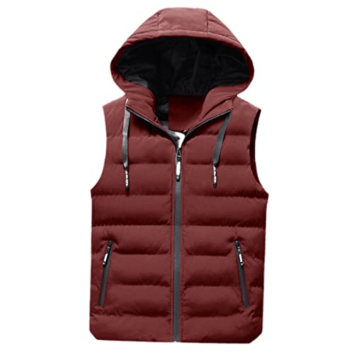 Veste sans manches homme d'hiver haut de gamme chaude et épaisse en rouge M