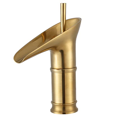 Robinet de lavabo cascade en laiton doré chic pour salle de bain