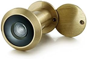 TOGU TG2814YG-SC Solid Brass UL Listed 220-degree Door Viewer with Heavy Duty Privacy Cover for 1-3/8" to 2-1/6" Doors, Satin Gold Finish