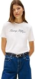 Tommy Hilfiger Camiseta de Manga Corta Mujer Script Regular con Cuello Redondo, Blanco (Nos Ecru), XL